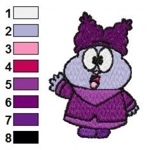 Chowder Waving with Hand Embroidery Design